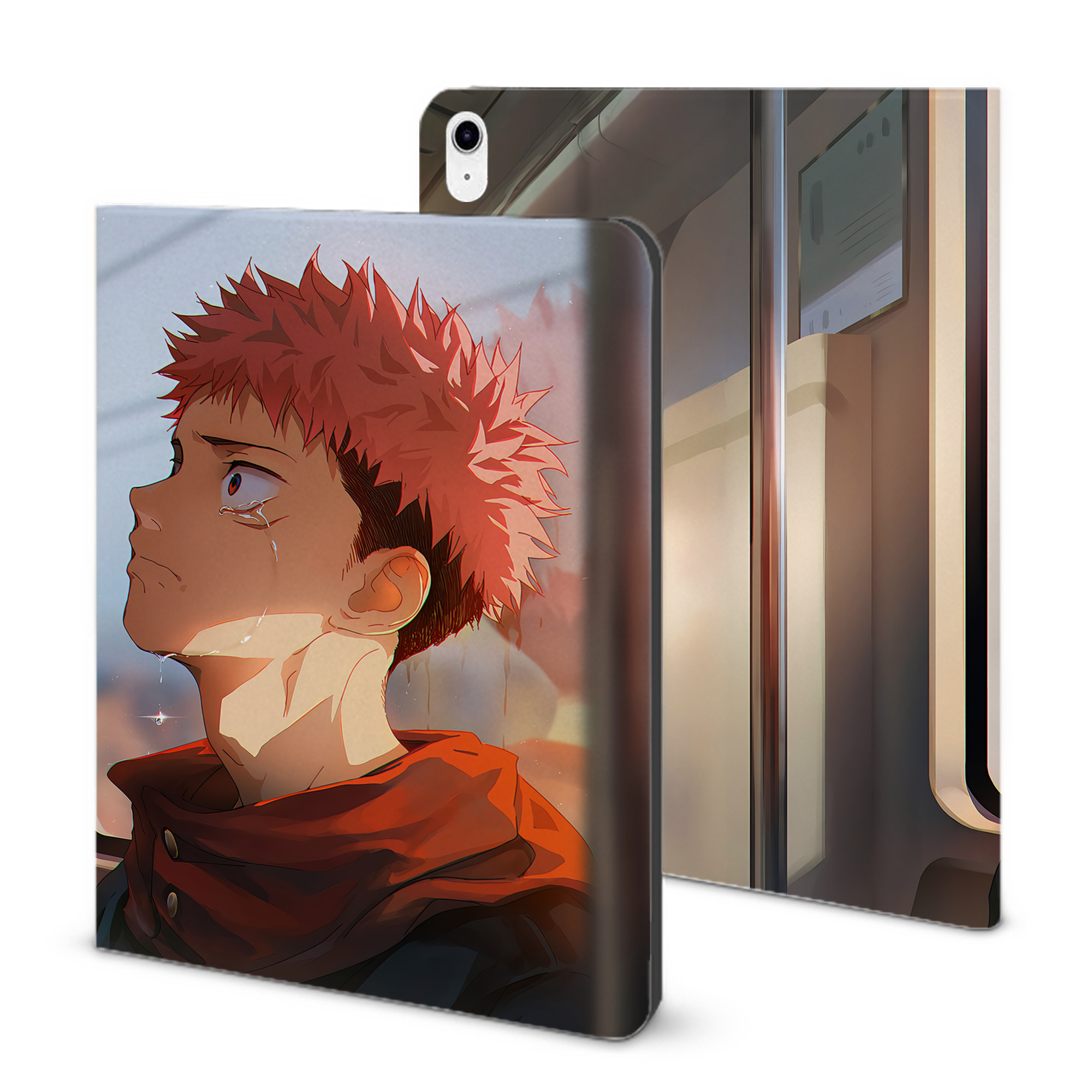 （画像用） 呪術廻戦 Jujutsu Kaisen IPad ケース ブック型 PUレザー TPU 耐衝撃 軽量 薄型 ペン収納なし 全面保護 IPad 各モデル対応
